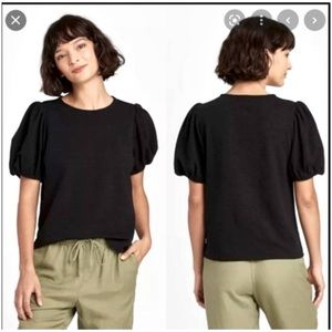 NWT a new day black pug sleeve top